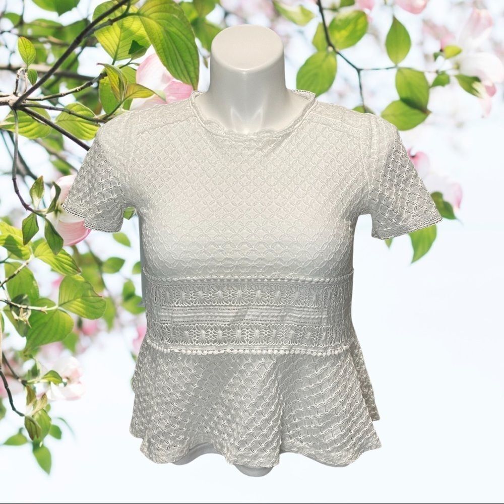 HAZEL White Lace Top‎ With Attached Camisole Size M Fairycore